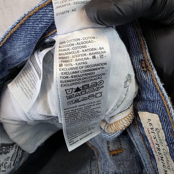 Levi's 501 Jeans Womens 27 Blue Denim Button Fly Straight Premium PC9 12501-0438 - Picture 14 of 16